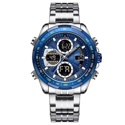 Men's Stainless Steel / Leather  Strap Multi-function Watch