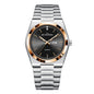 Ultra-thin Butterfly-clasp Steel-band Quartz Mens Watch