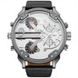 Bold Dual-Time Black Outdoor Sports Watch