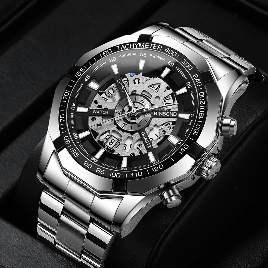 Men's Waterproof Luminous Casual Business Skeleton Shrimp Watch