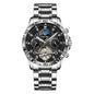 Fashion Business Men's Waterproof Tourbillon Steel Belt Mechanical Watch