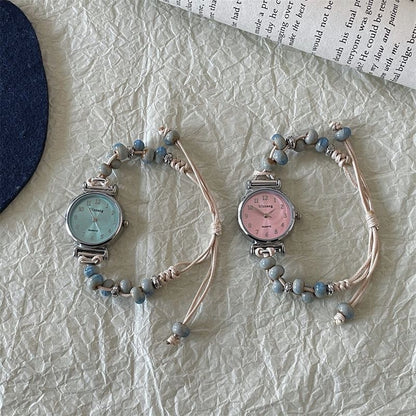 Simple Ceramic Woven Bracelet Watch Female Mori Style
