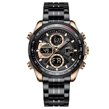 Men's Stainless Steel / Leather  Strap Multi-function Watch