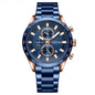 Mens Waterproof Steel-band Six-hand Watch