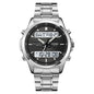 Multifunctional Men's Steel Strap Watch Double Display Sports