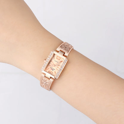 AliExpress Amazon new bracelet watch fashion design rose gold square dial ladies bracelet watch a generation