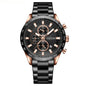 Mens Waterproof Steel-band Six-hand Watch