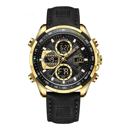 Men's Stainless Steel / Leather  Strap Multi-function Watch
