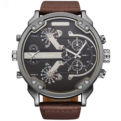 Bold Dual-Time Black Outdoor Sports Watch