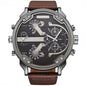 Bold Dual-Time Black Outdoor Sports Watch