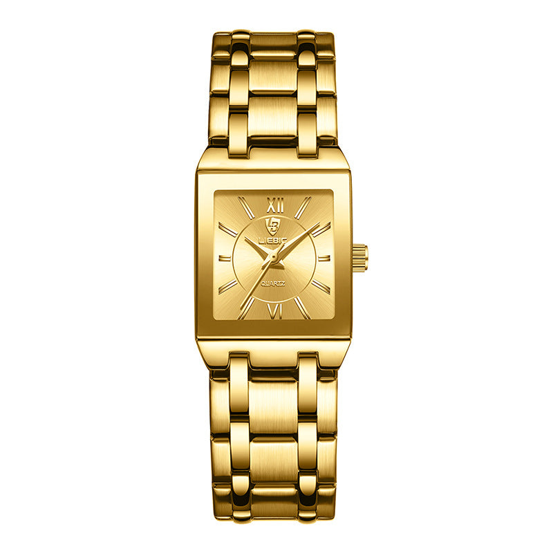 Business Style Steel Strap Couple Watch Square