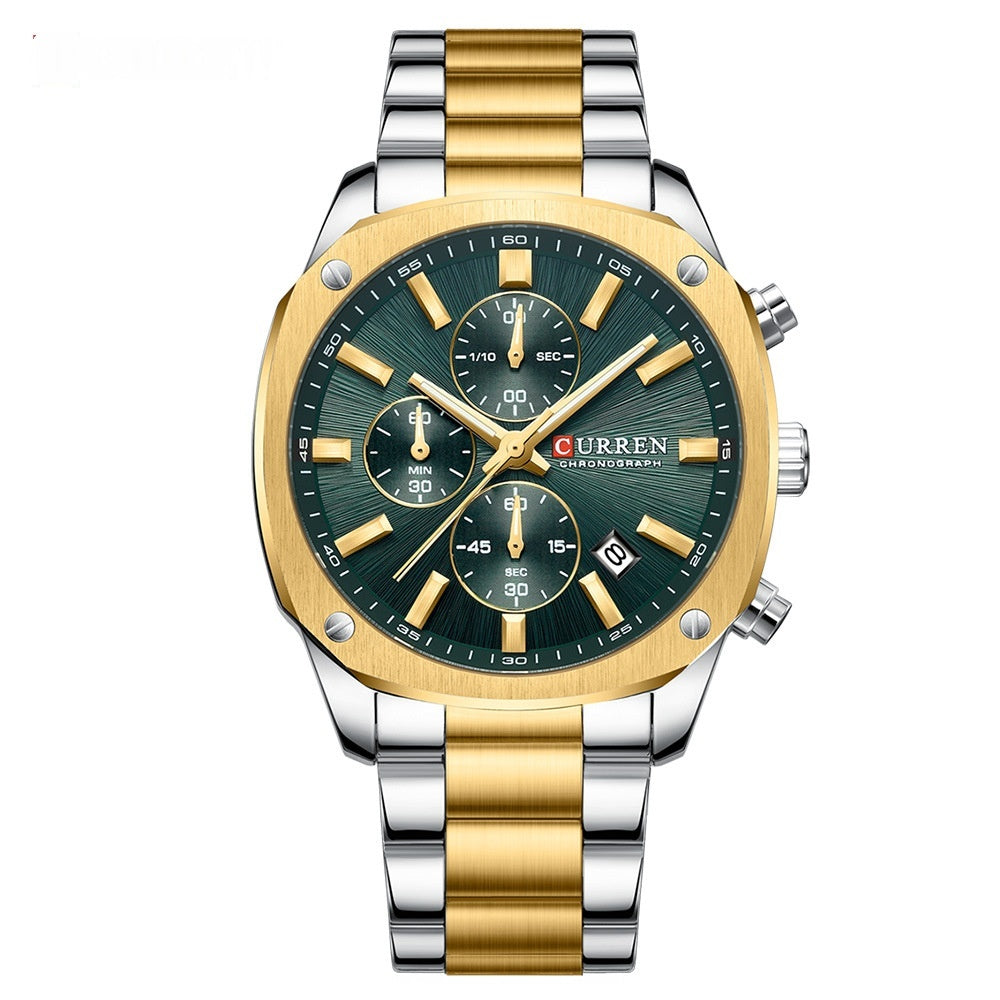 Six-hand Waterproof Business Mens Watch With A Calendar