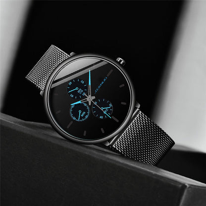 Men's Mesh-band Quartz Casual Business Luminous Watch