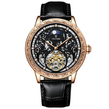 Business Casual Waterproof Hollow Out Men's Mechanical Watch