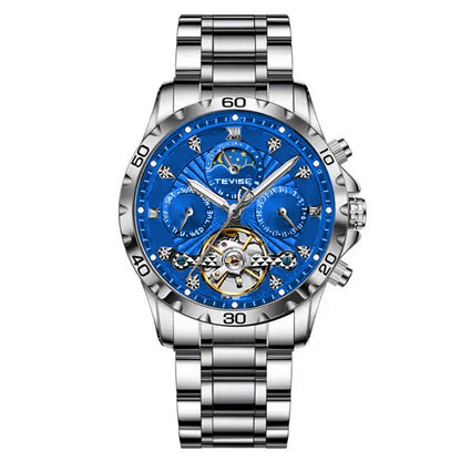 Fashion Business Men's Waterproof Tourbillon Steel Belt Mechanical Watch