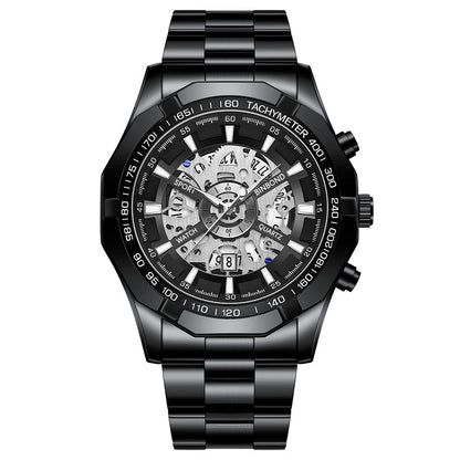 Men's Waterproof Luminous Casual Business Skeleton Shrimp Watch