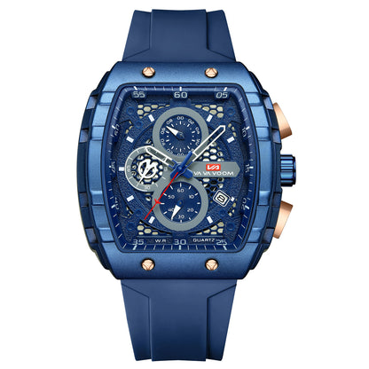 Multifunctional Business Waterproof Calendar Wine Barrel Non-automatic Mechanical Watch