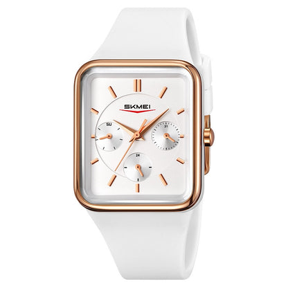 Multi Functional Square Silicone Waterproof Watch For Girls