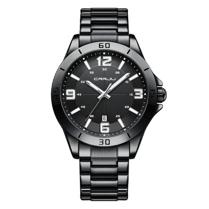 Waterproof Digital Quartz Watch With A Steel Band