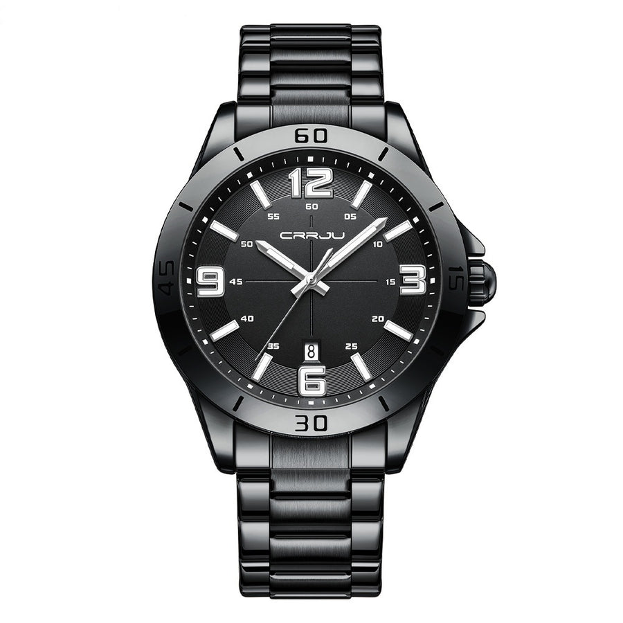 Waterproof Digital Quartz Watch With A Steel Band