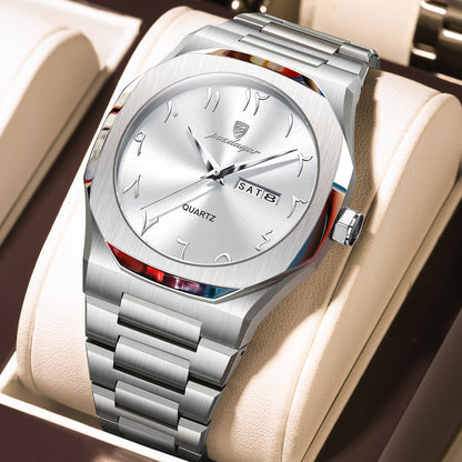 Men's Dual Calendar Simple And Trendy Waterproof Quartz Watch