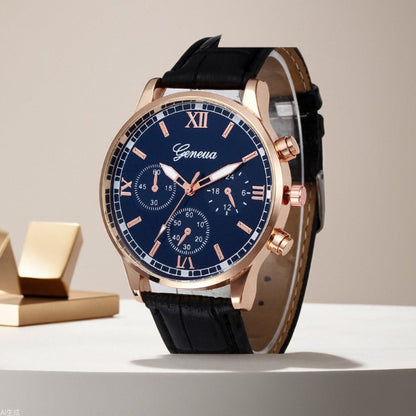 Fashion Simple Business Belt Quartz Watch Men's