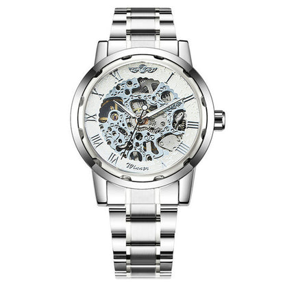 Business Leisure Hollow-out Room Gold Mechanical Watch