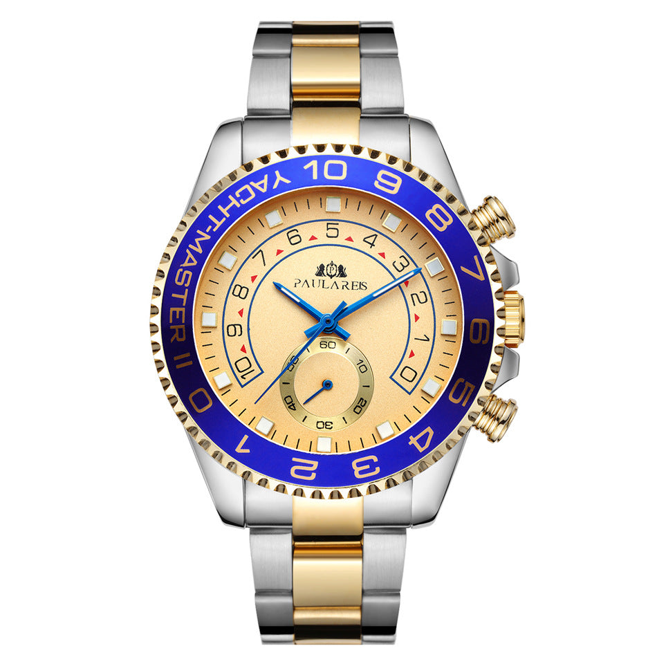Automatic Mechanical Luminous Room Gold Steel Belt Men's Watch