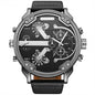 Bold Dual-Time Black Outdoor Sports Watch