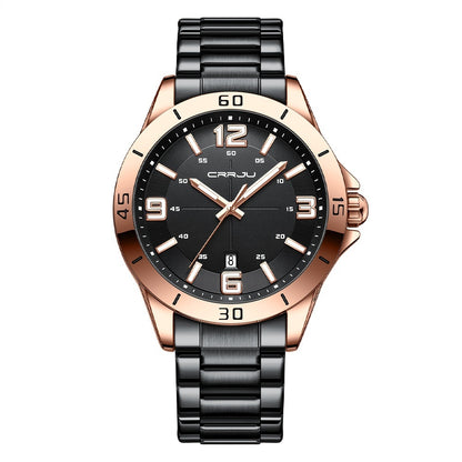 Waterproof Digital Quartz Watch With A Steel Band