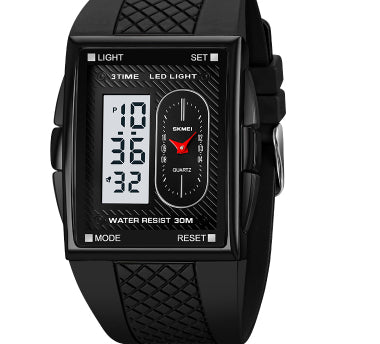 Simple Student Youth Fashion Trend Double Display Multi-functional Sports Waterproof Electronic Watch