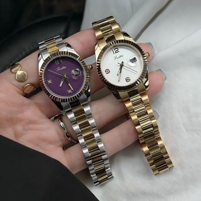 Diamond Shining Women's Steel Band Quartz Watch