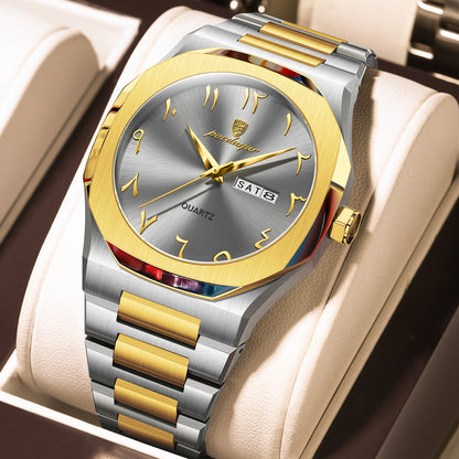 Men's Dual Calendar Simple And Trendy Waterproof Quartz Watch