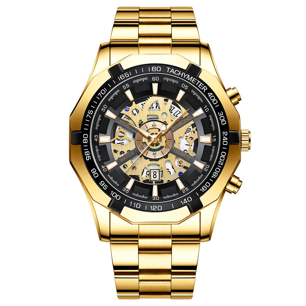 Men's Waterproof Luminous Casual Business Skeleton Shrimp Watch