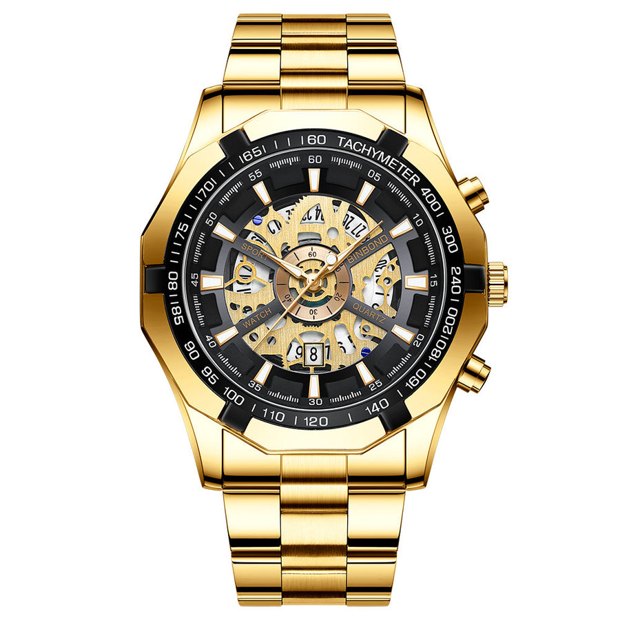 Men's Waterproof Luminous Casual Business Skeleton Shrimp Watch