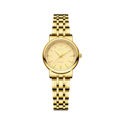 Quartz Watch Round Dial Steel Watch Sapphire Waterproof