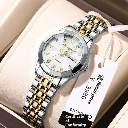 Women's Waterproof Luminous Double Calendar Wrist Watch