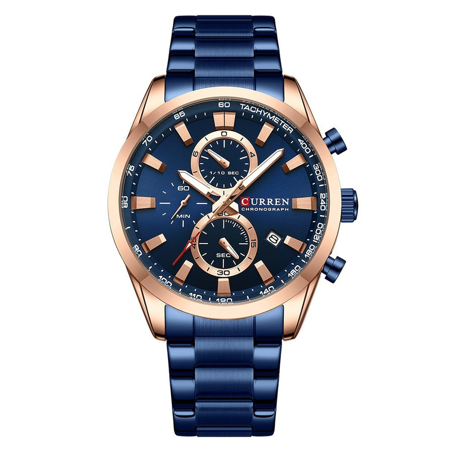 Men's Multifunctional Waterproof Calendar Watch
