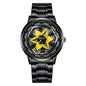 Creative Waterproof Rotating Hub Watch, Fashionable 3D Hollow Design