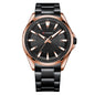 Waterproof Round Mens Simple Steel-Strap Watch