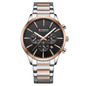 Mens Waterproof Business Round Six-Hand Calendar Watch