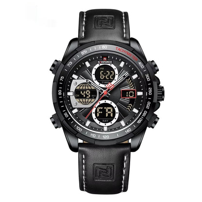 Men's Stainless Steel / Leather  Strap Multi-function Watch