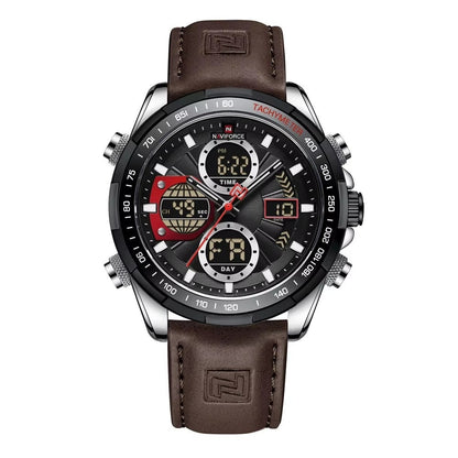 Men's Stainless Steel / Leather  Strap Multi-function Watch