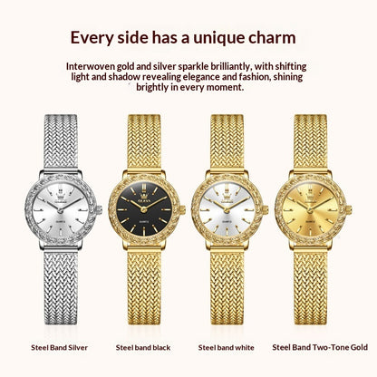 Vintage Fashion Square Quartz Watch With Rhinestones