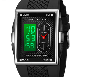Simple Student Youth Fashion Trend Double Display Multi-functional Sports Waterproof Electronic Watch